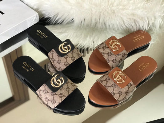 Gucci brown leather Slipper